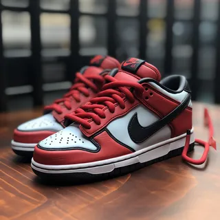 Red and Black on White